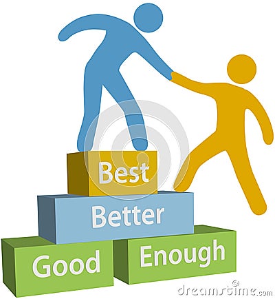 Help people good better best achievement Vector Illustration