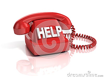 Help phone 3d icon Stock Photo