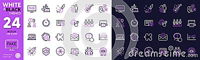 Help, Question button and Brush line icons for website, printing. For design. Vector Stock Photo