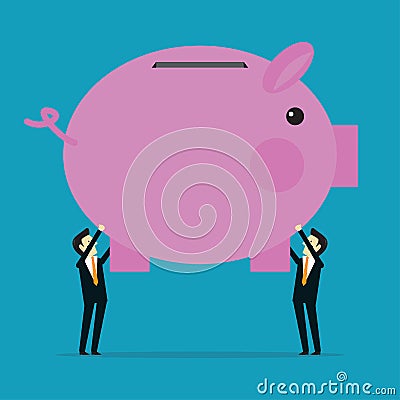 Help save money in the piggy bank Vector Illustration