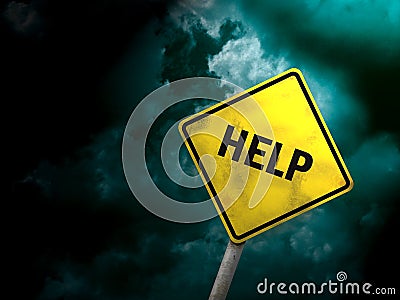 Help sign Stock Photo