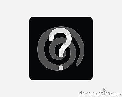 Help Square Icon Question Mark Solid Black Box Queries FAQ Support Center Customer Service Front Information Info Desk Graphic Vector Illustration