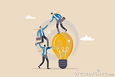 Help support team to success together, teamwork partnership to collaboration, leadership or manager to help employee reaching goal Vector Illustration