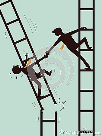 Help and survive in business Vector Illustration