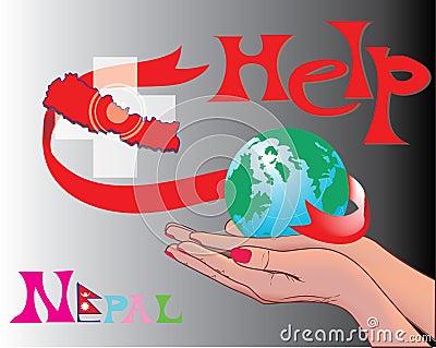 Help To Nepal earthquake Stock Photo