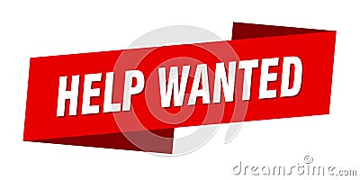 help wanted banner template. help wanted ribbon label. Vector Illustration