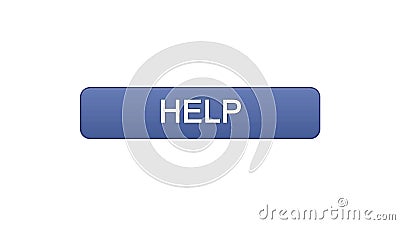 Help web interface button violet color, support online, assistance application Stock Photo