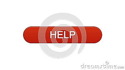 Help web interface button wine red color, support online, assistance application Stock Photo