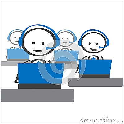 Helpdesk customer support Vector Illustration