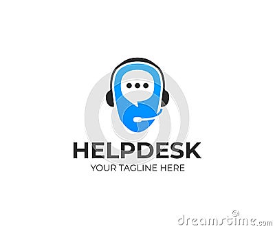 Helpdesk logo template. Support service vector design Vector Illustration