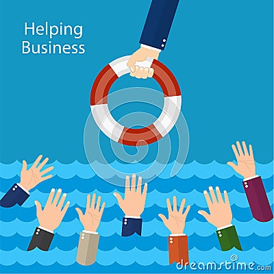 Helping Business survive. Vector Illustration