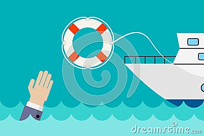 Helping business to survive Vector Illustration