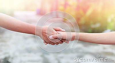 Helping hand concept Stock Photo