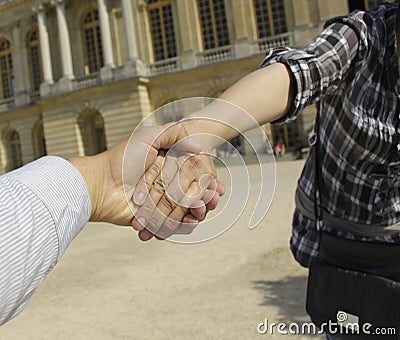 Helping hand Stock Photo