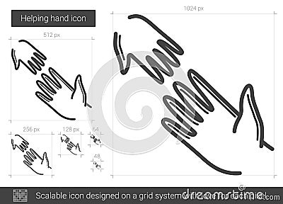 Helping hand line icon. Vector Illustration