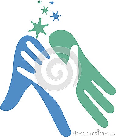 Helping hand logo Vector Illustration