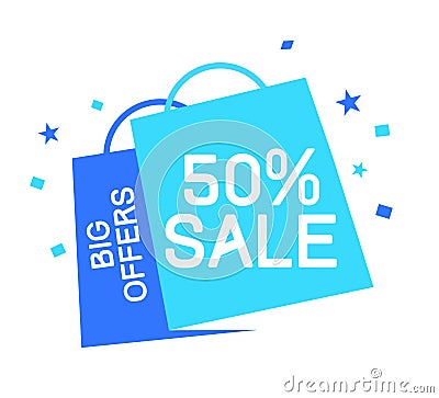 Sale logo 50 big offer Stock Photo