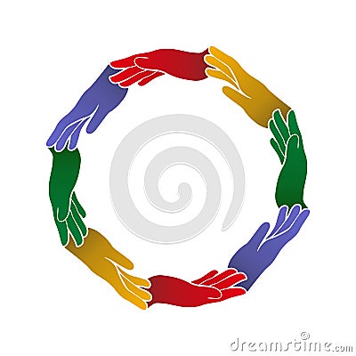 Helping hands Circle Icon Logo Vector Illustration
