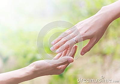 Helping hands Stock Photo