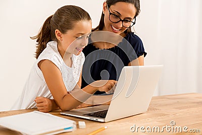 Helping with homework Stock Photo