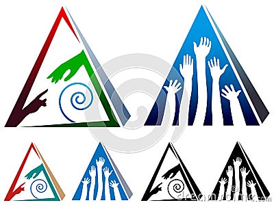 Helping pyramid Vector Illustration