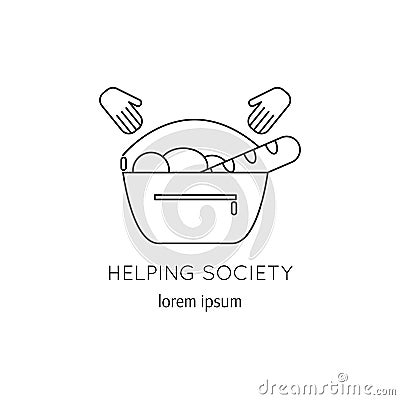 Helping society line icon Vector Illustration