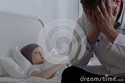 Helpless doctor with his patient Stock Photo