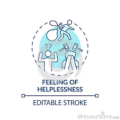 Helplessness feeling concept icon Vector Illustration