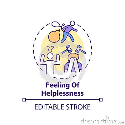 Helplessness feeling concept icon Vector Illustration