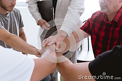Helps learn how to connect with men in group settings around issues such as relationships, fear of being dependent on Stock Photo