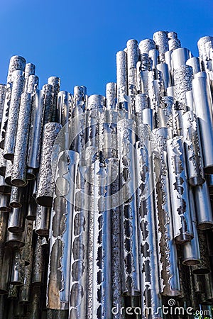 Abstract close up view of the Sibelius Monument in downtown Helsinki Editorial Stock Photo