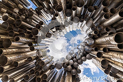 Abstract close up view of the Sibelius Monument in downtown Helsinki Editorial Stock Photo