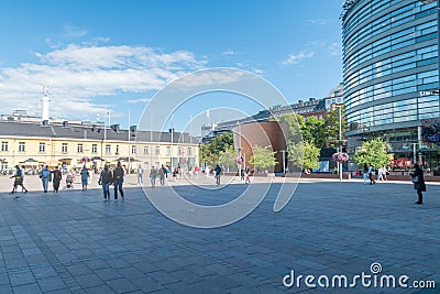 The Narinkka Square near Kamppi Center Editorial Stock Photo