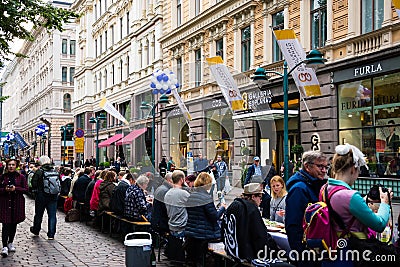 People celebrating the centenary year of finnish independence Editorial Stock Photo