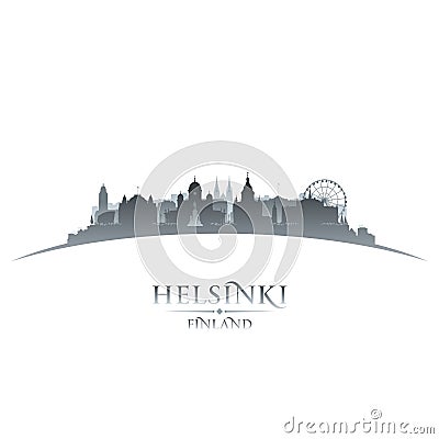 Helsinki Finland city silhouette white background Vector Illustration