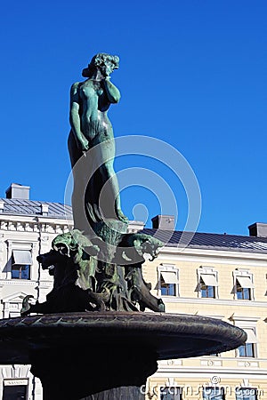 Havis Amanda Statue in Helsinki, Finland Stock Photo