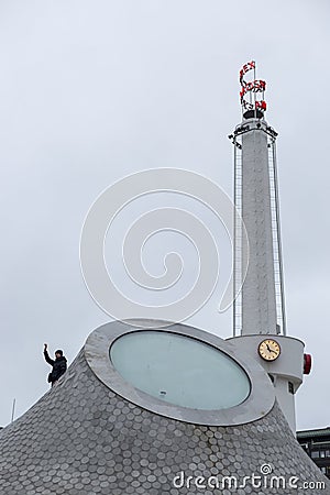 Fragment of the architectural complex Amos Rex in the center of Helsinki Editorial Stock Photo