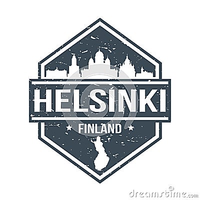 Helsinki Finland Travel Stamp Icon Skyline City Design Tourism Seal Vector. Vector Illustration