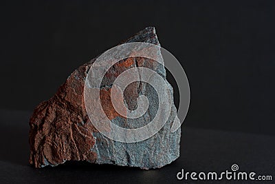 Hematite or haematite mineral also iron ore on black background Stock Photo