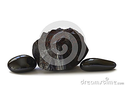 Hematite - polished and natural Stock Photo