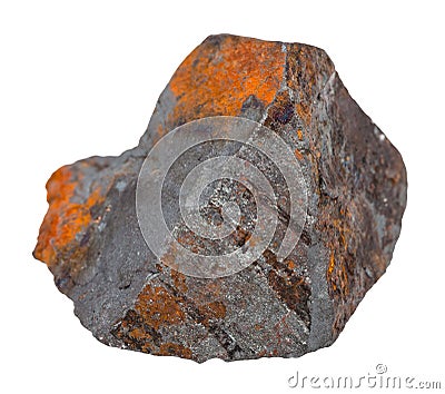Hematite stone iron ore isolated on white Stock Photo