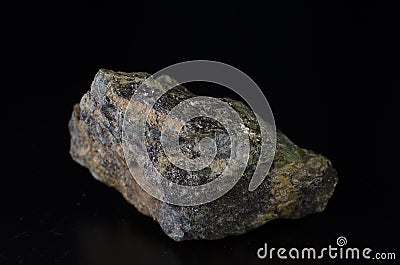 Hematite stone mineral on black background Stock Photo