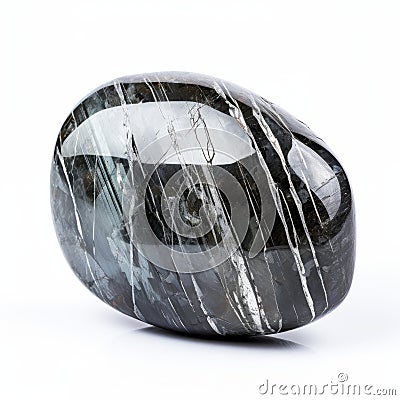 Hematite Stone With Striking Black And Grey Lines Stock Photo