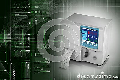 Hematology analyzer Cartoon Illustration