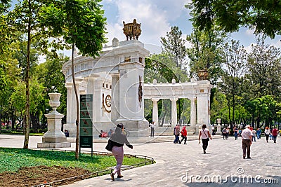 The Hemiciclo a Juarez monument at the Alameda Central in Mexico City Editorial Stock Photo