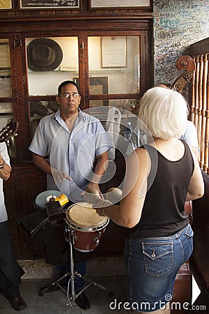 Hemingway bar mojito cuba havana with musician Editorial Stock Photo