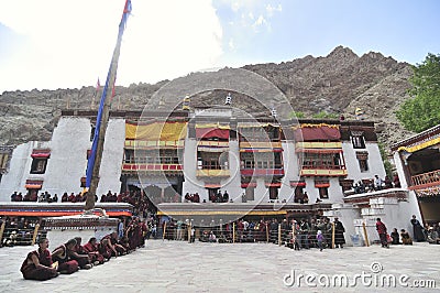 The masked dance in Hemis gompa monastery, Ladakh, India Editorial Stock Photo