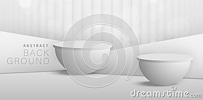 Hemisphere 3d background stage for social media posts, ads campaign marketing, launch event products, corporate and business signs Vector Illustration
