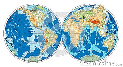 Hemisphere of Earth Vector Illustration