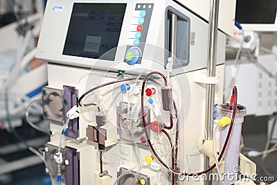 Hemodialysis - replacement of renal function Stock Photo
